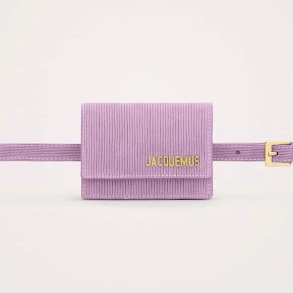 JACQUEMUS PURPLE (more like lavender) 'La CEINTURE BELLO' RIBBED BELT BAG - Picture 1 of 7